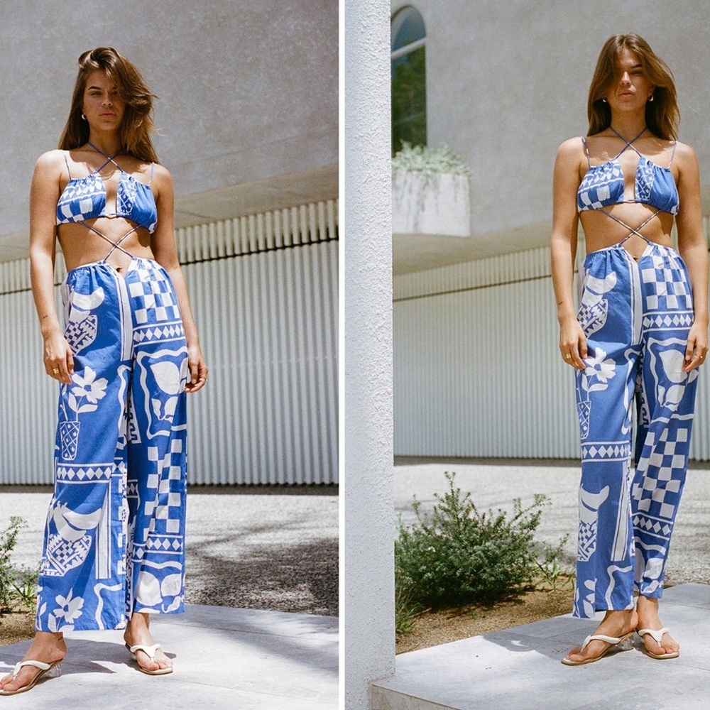 SABO Backless Brighton Jumpsuit - Lemoni Blue Size S